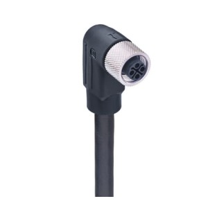 RKWT 4S-733/10 M SW,M12 Power Single-Ended Cordset: Female, angled, 4-pin(3+PE), S-coded, black body, 600 V AC/DC, 16 A; PVC black cable, 1.50 mm², Lumberg Automation