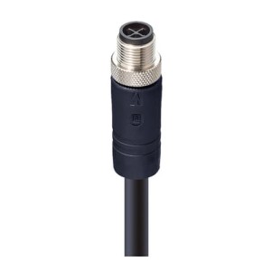 RST 4S-703/10 M SW,M12 Power Single-Ended Cordset: Male, straight, 4-pin(3+PE), S-coded, black body, 600 V AC/DC, 16 A; PUR black cable, 1.50 mm², Lumberg Automation