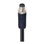 RST 4S-733/2 M SW,M12 Power Single-Ended Cordset: Male, straight, 4-pin(3+PE), S-coded, black body, 600 V AC/DC, 16 A; PVC black cable, 1.50 mm², Lumberg Automation