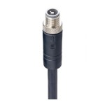 RST 4T-723/2 M SW,M12 Power Single-Ended Cordset: Male, straight, 4-pin, T-coded, black body, 50 V AC/60 V DC, 16 A; PUR black cable, 1.50 mm², Lumberg Automation