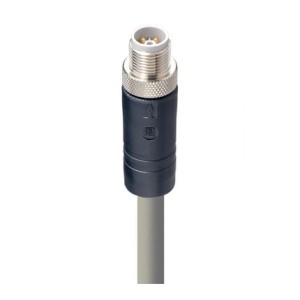 RST 5L-949/2 M SW,M12 Power Single-Ended Cordset: Male, straight, 5-pin(4+FE), L-coded, black body, 50 V AC/60 V DC, 16 A; PUR grey cable, 1.50 mm², Lumberg Automation
