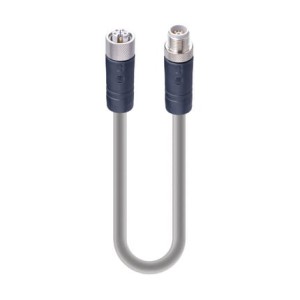 RST 5L-RKT 5L-949/1 M SW,M12 Power Double-Ended Cordset: Male straight to female straight, 5-pin(4+FE), L-coded, black body, 50 V AC/60 V DC, 16 A; PUR grey cable, 1.50 mm², Lumberg Automation