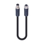 RSTS 4S-RKTS 4S-915/5 M SW,M12 Power Double-Ended Cordset: Male straight to female straight, 4-pin(3+PE), S-coded, shielded, black body, 600 V AC/DC, 16 A; PVC black cable, 1.50 mm², Lumberg Automation