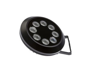 AO000302, LED light cold white 160round, 24V DC±30%,24W,40°,M12-plug/Dose, IPF ELECTRONIC