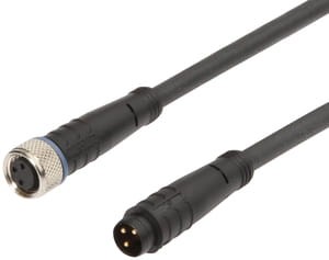 AV98A161, accessory cfromle socket, connection cfromle 3m,3x0,34mm², M8-socket straight,Mini-plug straight,PUR, IPF ELECTRONIC