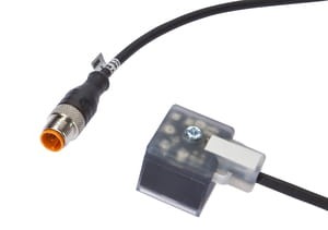 AV98A176, accessory cfromle socket, connection cfromle 1,5m,3x0,5mm², W-socket angulated,M12-plug straight,PUR,LED, IPF ELECTRONIC