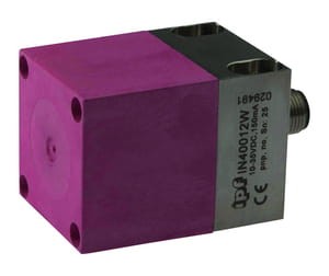 IN40012W, Czujnik indukcyjny, wysoka temperatura150° 40x40x70, 10-35VDC, 150mA, Sn:25, M12-wtyczka, IPF ELECTRONIC