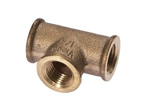AS000001, accessory - power flow,T-pieces 1/4-1/4-1/4 gunmetal