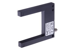 OG500372, Czujnik optyczny, widełkowe/50 80x70x10, czerwony kolor, 10-35V DC, 200mA, M8 wtyczka, taktowany, IPF ELECTRONIC