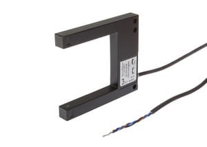 OG50C536, Czujnik optyczny, widełkowy/50 80x70x10, czerwony kolor, 10-35V DC,200mA,pnp,no,5mPUR-Kabel, taktowany, IPF ELECTRONIC