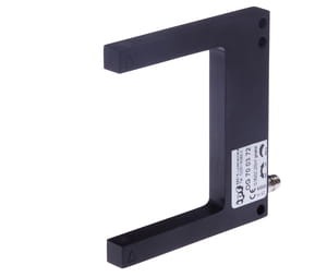 OG700372, Czujnik optyczny, widełkowe/70 80x90x10, czerwony kolor, 10-35V DC, 200mA, M8 wtyczka, taktowany, IPF ELECTRONIC