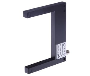 OG800372, Czujnik optyczny, widełkowe/80 80x100x10, czerwony kolor, 10-35V DC, 200mA, M8 wtyczka, taktowany, IPF ELECTRONIC