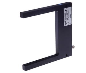 OG900375, Czujnik optyczny, widełkowe/90 115x110x10, 12-35V DC, 200mA, M8 wtyczka, 2strahl, IPF ELECTRONIC