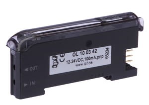 OL100342, optic sensor, fiber optic amplifier 10x30, 5x70, 5, 12-24V DC, 100mA, teach-in, green, plug, IPF ELECTRONIC
