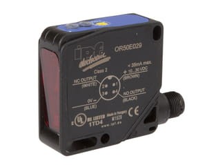 OR50E029, czujnik optyczny,odbiciowy 50x50x18 10-30VDC,100mA,Sn:8m,M12 wtyczka  4p
