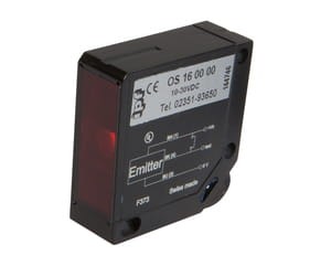 OS160000, Optical sensor,transmitter 12,4x35x35red light, 10-30V DC,2m cable, IPF ELECTRONIC