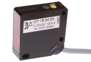 OT160400, Czujnik optyczny, obudowa 12, 4x35x35, czerwone światło, HGA, 10-30V DC, 100mA, Sn:300/2m kabel, IPF ELECTRONIC