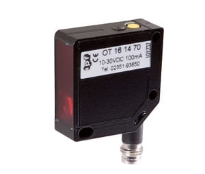 OT161470, Optical sensor,taplug er 12,4x35x35,red light,HGA, 10-30V DC,100mA,Sn:300,M8-plug4pol, IPF ELECTRONIC