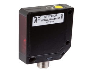 OT170420, Czujnik optyczny, obudowa 15, 4x50x50, HGA, 10-30VDC, 200mA, Sn:450, M12-wtyczka 4-pin, IPF ELECTRONIC