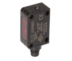 OT310371, Optical sensor,taplug er 12x31,5x20,red light,teach,HGA, 10-30VDC,100mA,Sn:30-100,M8-plug4pol, IPF ELECTRONIC