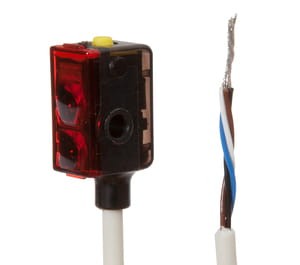 OTQ90100, Optical sensor,taplug er 9,2x21,4x10,8,red light,HGA, 10-30VDC,100mA,Sn:60/2m cable, IPF ELECTRONIC