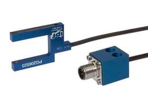 PG206523, Czujnik laserowy, widełkowe/20 51, 5x34x6, Kl1, IR, 12-30V DC, 100mA, pnp/npn, M12-Wtyczka kabel o dł, 1m, IPF ELECTRONIC