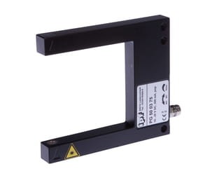 PG500375, Czujnik laserowy, widełkowe/50 80x70x10, 10-35V DC, 200mA, Klasa 1, M8-wtyczka, IPF ELECTRONIC