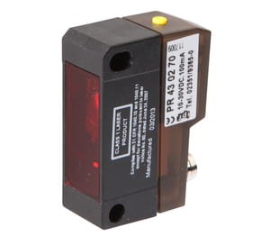 PR430270, Laser sensor,reflex 14,8x43x32,5, 10-30V DC,100mA,Sn:10m,teach,M8-plug 4p, IPF ELECTRONIC