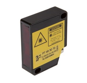 PT493070, Laser sensor,ana,teach 13,4x48,2x40, 12-28V DC,4-20mA,Sn:50-350,linie,M8-plug 4p, IPF ELECTRONIC
