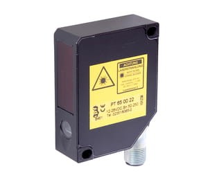 PT650022, laser sensor, analog 20, 4x65x50, 12-28V DC, Sn50-250, point, M12plug 5-pin, IPF ELECTRONIC