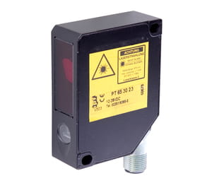 PT653023, laser sensor, analog 20, 4x65x50, 12-28V DC, Sn100-500, lines, M12plug 5-pin, IPF ELECTRONIC