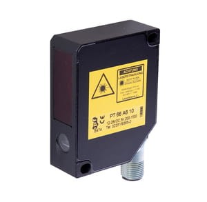 PT66A610, Czujnik laserowy,dyfuzyjny,teach 20,4x65x50, 12-28V DC,Sn200-1500,2xpnp,M12wtyczka ck5p, IPF ELECTRONIC