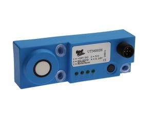 UT36002H, Czujnik ultradźwiękowy 36x101x32,5/teach, 15-30V DC,0-10V,Sn:80-1600,M12- Wtyczka5p, IPF ELECTRONIC