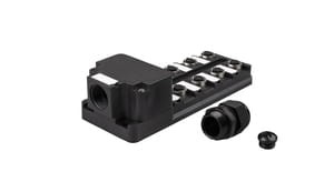 VK000009, rodzielacz 5pol,8 gniazda,M12, plastik,dławik M20x1,5, IPF ELECTRONIC