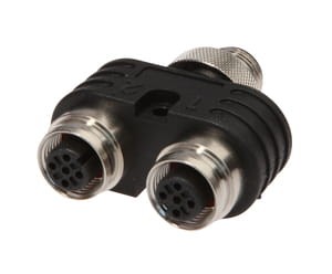 VK000043, rodzielacz 2 gniazda,M12, 2xM12-gniazdo(3+PE),1xM12-wtyczka5p, IPF ELECTRONIC