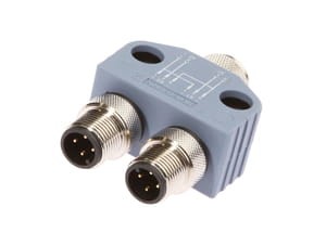 VK000050, rodzielacz 2 gniazda,M12, 2xM12-wtyczka3p,1xM12-gniazdo4p, IPF ELECTRONIC