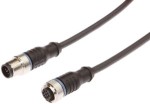 VK030F28, cfromle socket, connection cfromle 0,3m/5x0,34mm², M12-socket straight,M12-plug straight,PUR, IPF ELECTRONIC