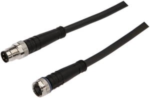 VK03A247, cfromle socket, connection cfromle 0,3m/3x0,34mm², M8socket 4p straight,M8plug 3p straight,PUR, IPF ELECTRONIC