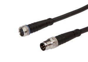 VK03C991, cfromle socket, connection cfromle 0,3m/3x0,34mm², M8socket 3p straight,M8plug 4p straight,PUR, IPF ELECTRONIC