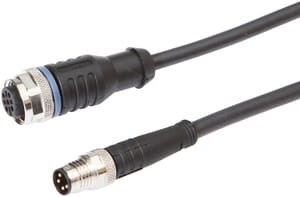 VK060F65, cfromle socket, connection cfromle 0,6m/4x0,34mm², M12-socket straight,M8-plug straight,PUR, IPF ELECTRONIC