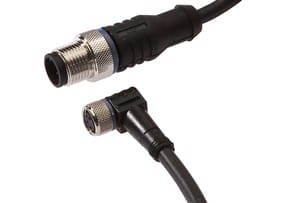 VK060F81, cfromle socket, connection cfromle 0,6m/4x0,34mm², M8-socket angulated,M12-plug straight,PUR, IPF ELECTRONIC