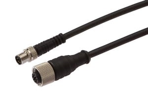 VK100F65, cfromle socket, connection cfromle 1m/4x0,34mm², M12-socket straight,M8-plug straight,PUR, IPF ELECTRONIC