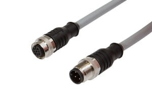 VK10E025, cfromle socket, connection cfromle 1m/4x0,75mm², M12-socket straight,M12-plug straight,PUR, IPF ELECTRONIC