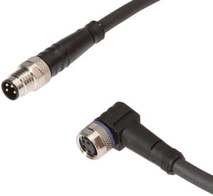 VK150F71, cfromle socket, connection cfromle 1,5m/4x0,34mm², M8-socket angulated,M8-plug straight,PUR, IPF ELECTRONIC