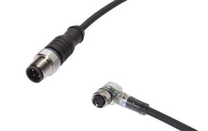 VK150F82, cfromle socket, connection cfromle 1,5m/3x0,34mm², M8-socket angulated,M12-plug straight,PUR,LED, IPF ELECTRONIC