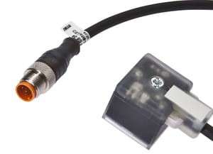 VK15C504, cfromle socket, connection cfromle 1,5m,5x0,5mm²,PUR,LED, valve-socket angulated,Bf.A,M12St 5p straight, IPF ELECTRONIC