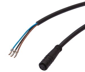 VK200015, cfromle socket 2m,3x0,34mm²,mini, straight,PUR,3 wires, IPF ELECTRONIC