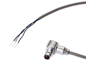 VK2000L0, cfromle socket 2m/3x0,14mm²,lemo-mini, angulated,Silikon,3 wires, IPF ELECTRONIC