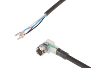 VK200471, cfromle socket 2m,4x0,34mm²,M8, angulated,PUR,pnp,2LED,4 wires, IPF ELECTRONIC