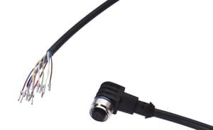 VK200C21, cfromle socket 2m,12x0,14mm²,M12, angulated,PUR,12 wires, IPF ELECTRONIC